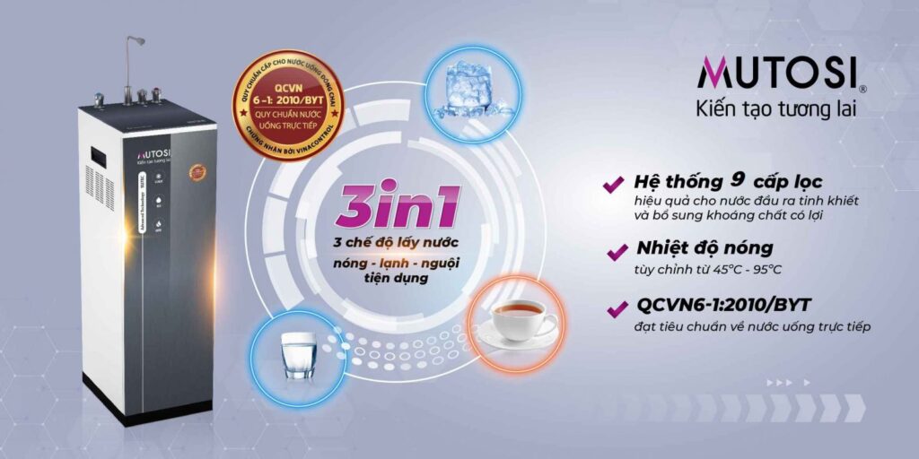 Máy lọc nước Nóng Lạnh Nguội 9 lõi MP-692HC-GR